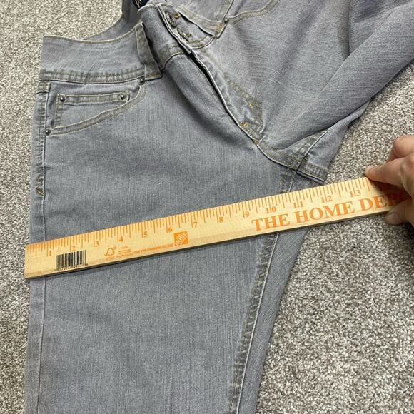 y2lk vintage grunge Angels womens straight jeans sz 13 mid rise gray stretch - Picture 7 of 12